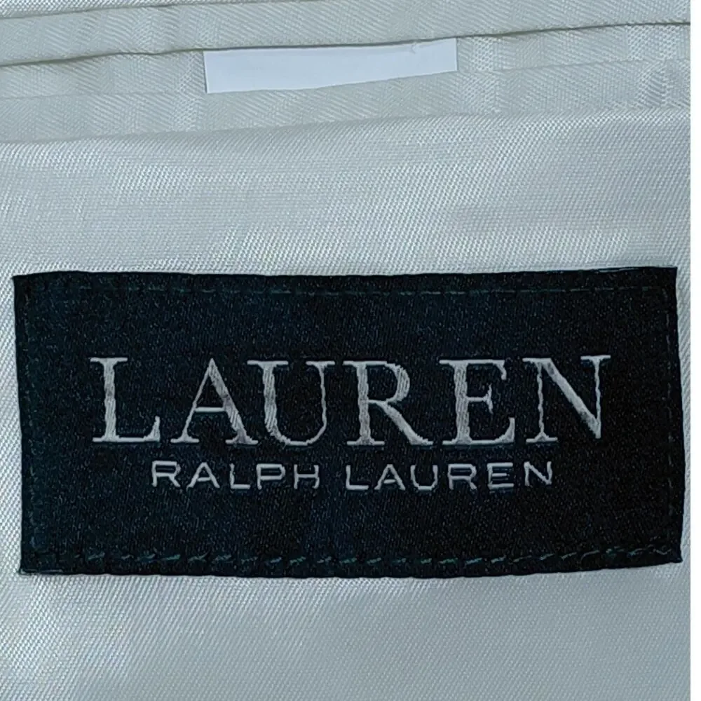 Lauren Ralph Lauren Cream Lined Collared Blazer Jacket Men Size 40R